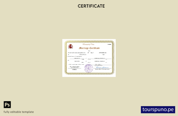 listo para imprimir certificado de matrimonio de España Plantilla Word y PDF